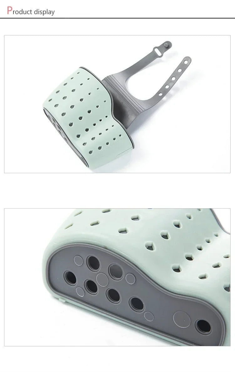 Bathroom and Kitchen Sink Accessories: Storage Holder with Suction Cup for Soap, Sponge and Drain Rack