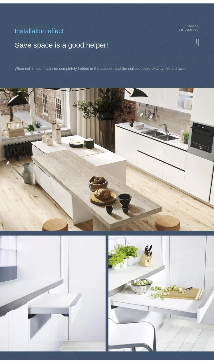 Telescopic Folding Guide Rail  Multifunctional Flat Push  Multi Section Pull-Out Cabinet  Dining Table  Drawer Slide Rail