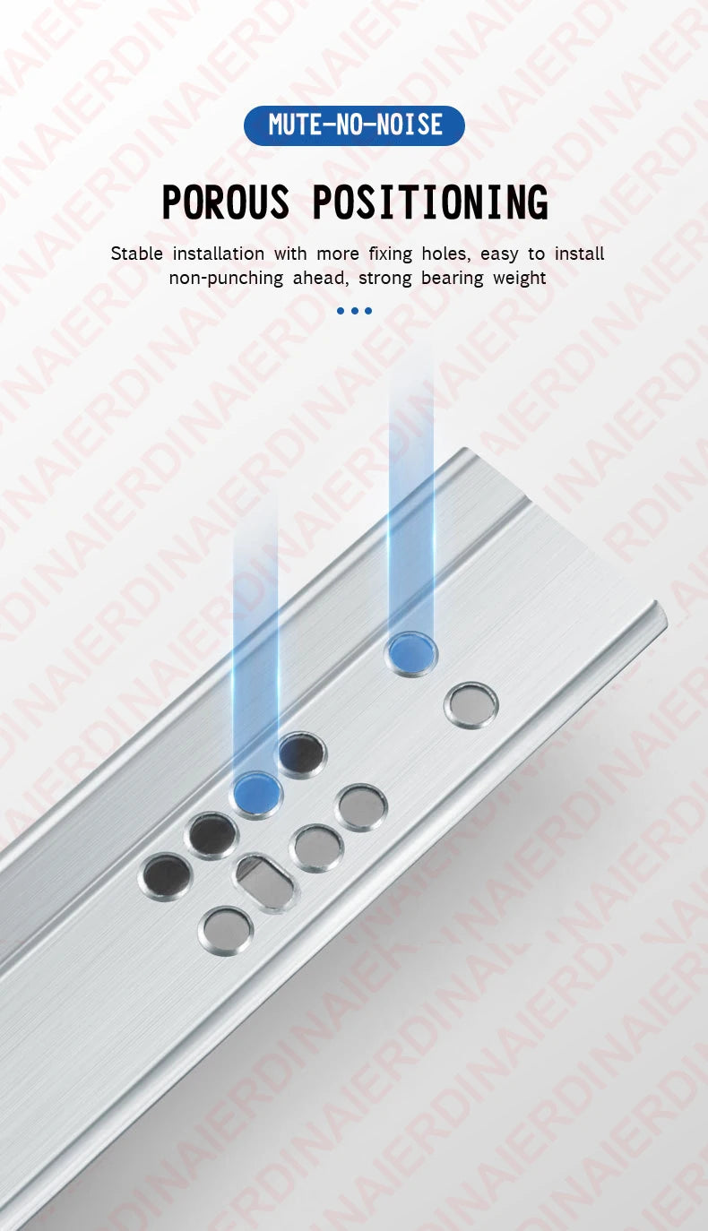 NAIERDI 1Pair 10"-20" Under Mount Hydraulic Drawer Slides Rails Soft Close 2 Section Damper Buffer Hidden Tracks Drawer Rails