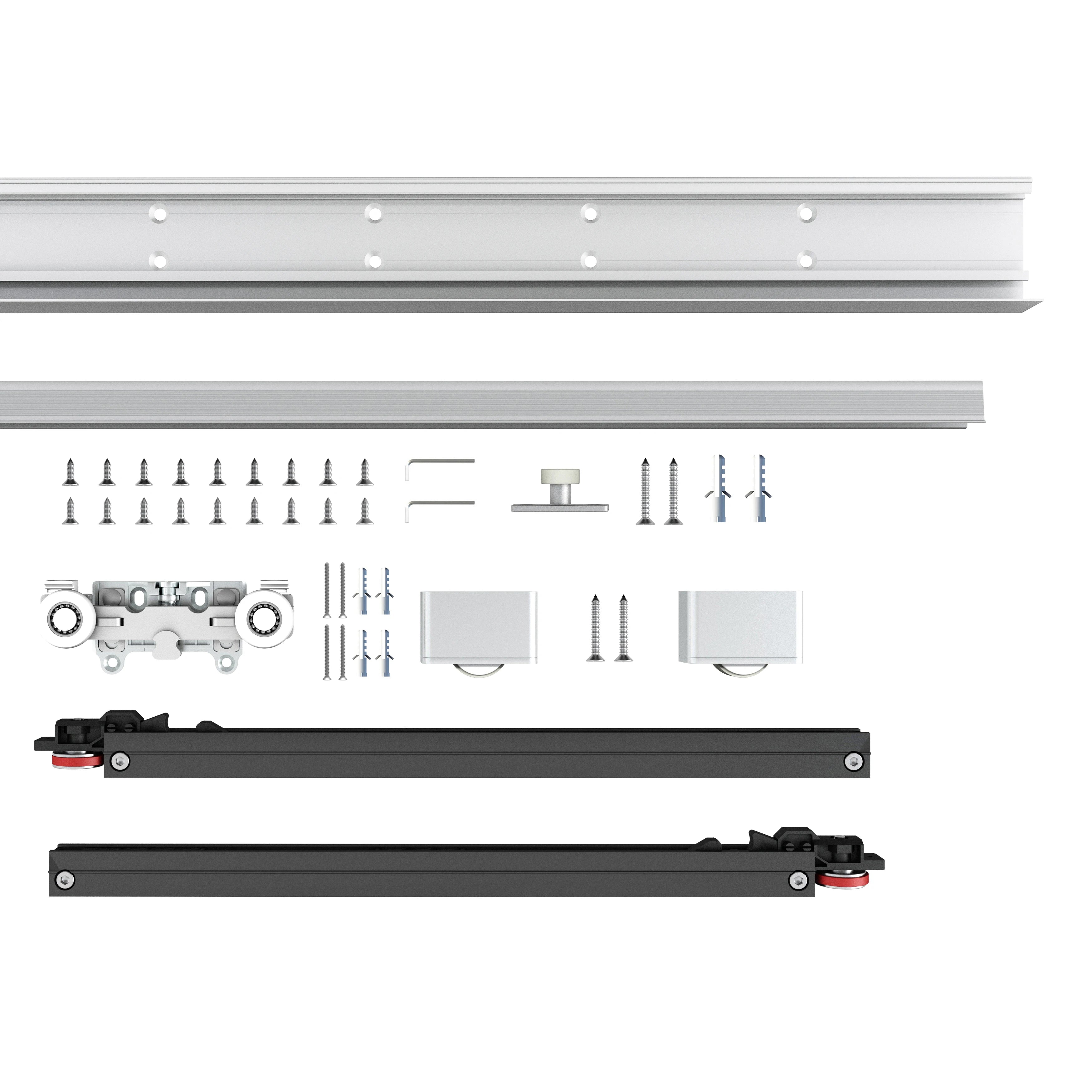 38" Hidden Sliding Barn Door Hardware Track Kit,Floating Soft Closing Interior Wall Mount Track Rolling Set,No Floor Rail