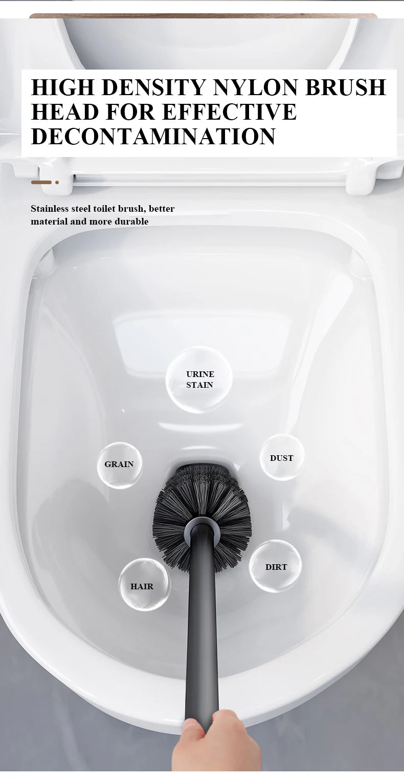 Bathroom Toilet Brush Holder Floor Standing Stainless Steel Toilet Brush WC Cleaning Vertical Bathroom Accessories