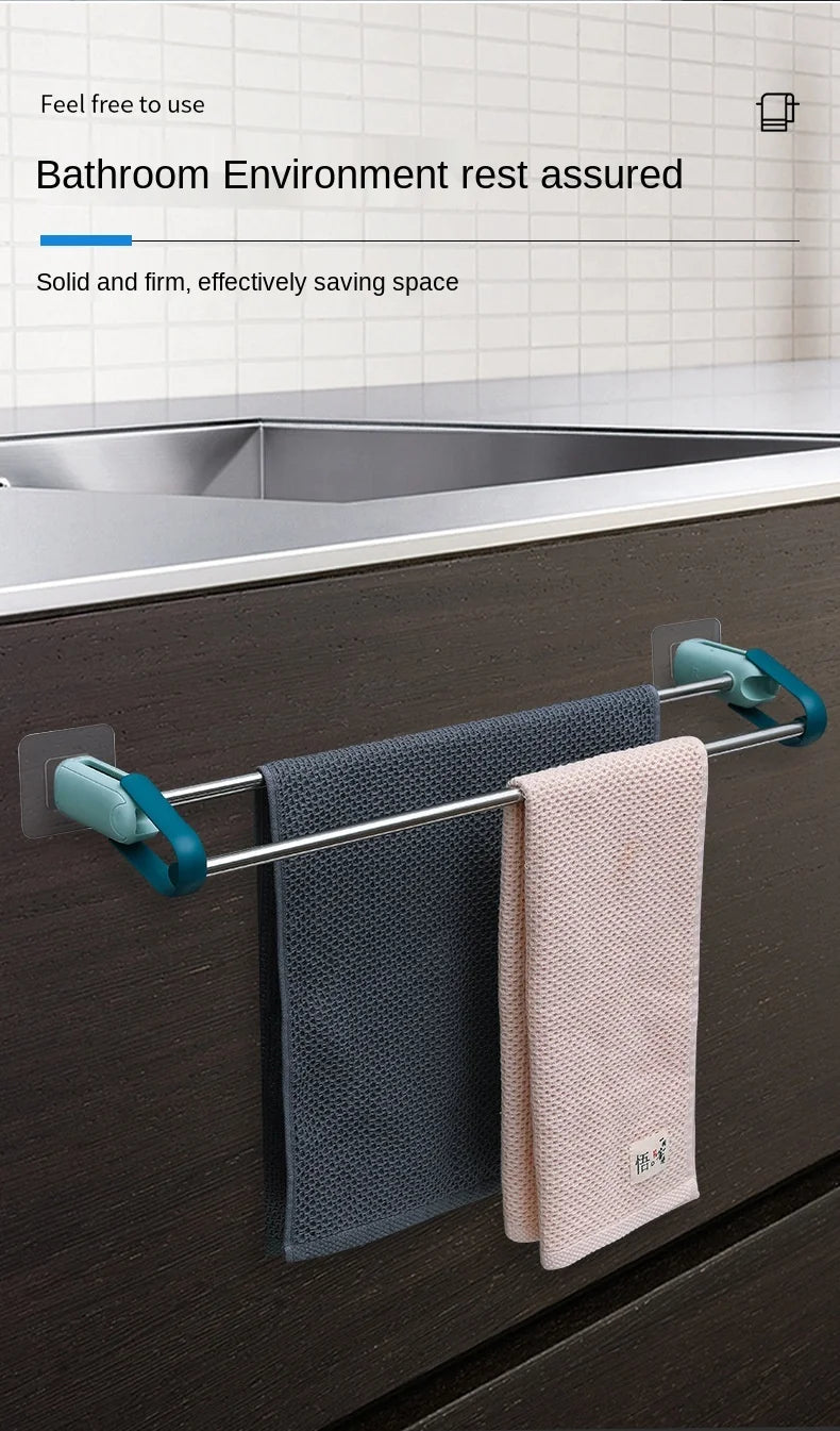 Wall-Mounted Bathroom Hook, Toilet Perforated Towel Storage Rack, Bathroom Towel Storage Rack, Kitchen Wipes Hanging Gadgets