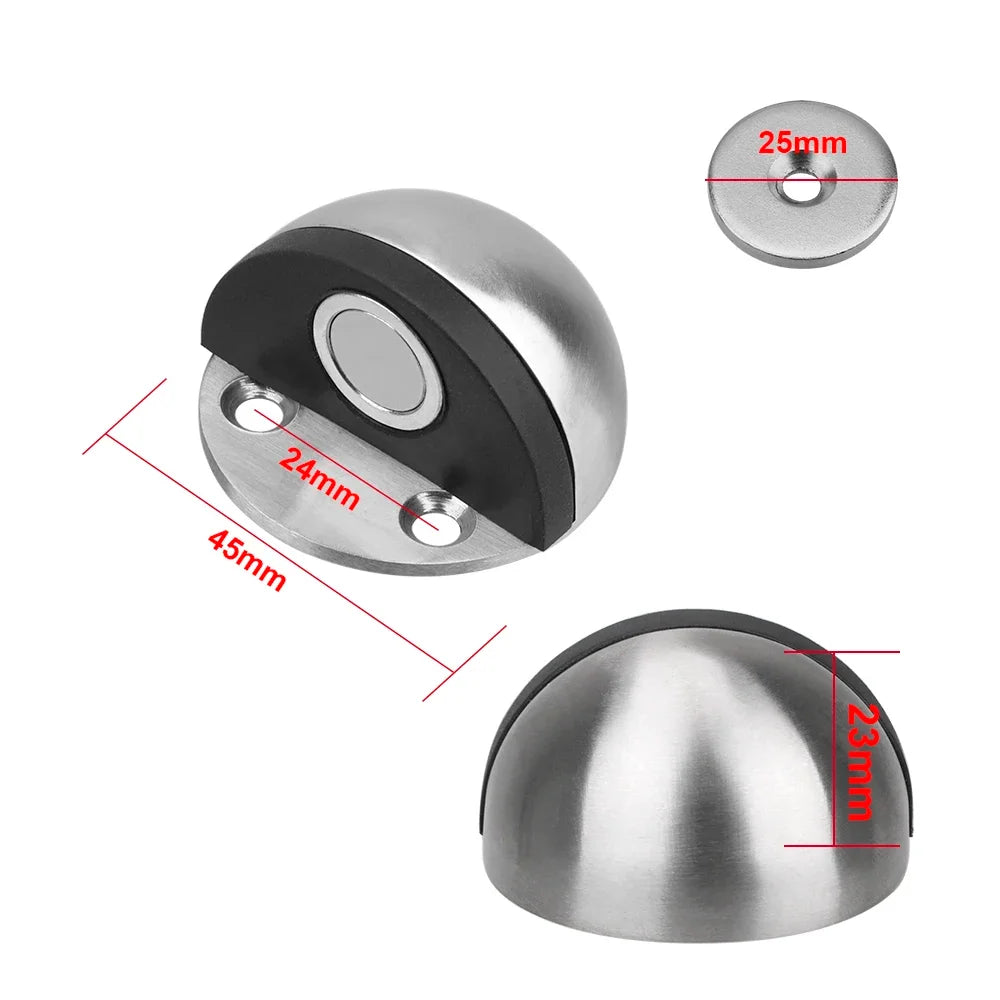 Stainless Steel Magnetic Door Stopper, Heavy Duty Hidden Door Stop, Wall Mount Door Holder, Home Improvement Furniture Hardware