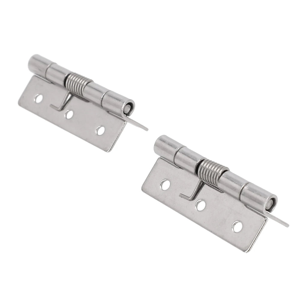 2pcs 1/1.5/2/3Inch Silver Spring Door Hinge Stainless Steel Self Closing Design Windows Cabinets Boxes Household Hardware