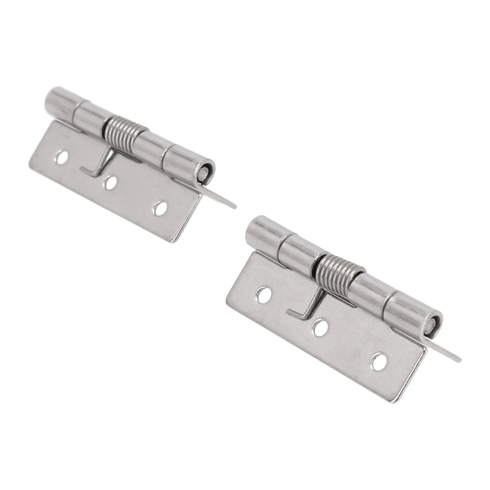 2pcs 1/1.5/2/3Inch Silver Spring Door Hinge Stainless Steel Self Closing Design Windows Cabinets Boxes Household Hardware