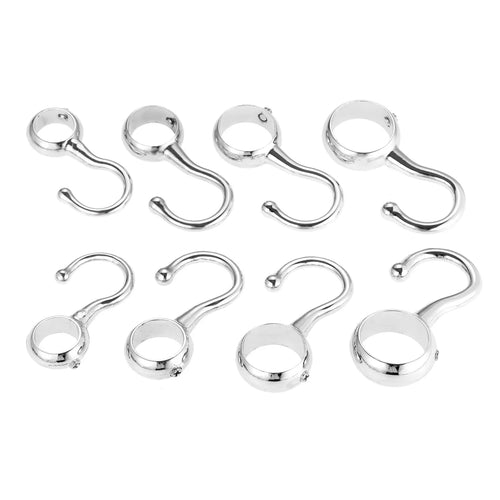 2pcs 16/19/22/25mm Wardrobe Bathroom Hanging Tube Pipe Rod Hooks Kitchen Pan Hook Bathroom Hook Hanger for Towel Clothes