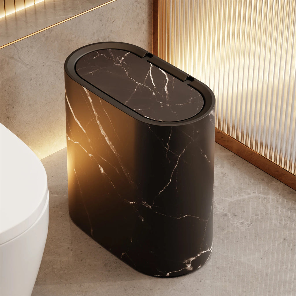 Bathroom Trashcans with Lids Narrow Wastebasket Modern Waste Basket for Home School Office Apartment