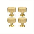 Retro Brass Cabinet Knobs, Elegant Ribbed Handles for Drawers Dressing Tables Modern Golden Metal Cabinet Pulls for Home