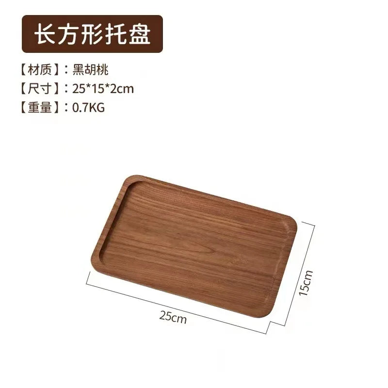 Large round Wooden Food Tray Serving Plate Waterproof l Wood Dert Plate Fruit Tray Wood Crt Decorative Item