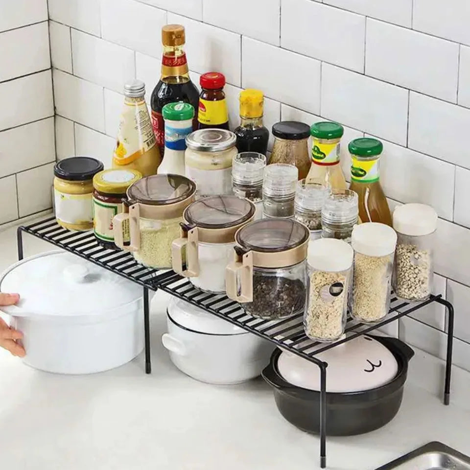 Expandable Shelves Kitchen Storage Rack Shelf Freestanding Spice Organizer Useful Things for Kitchen Household Acceesories Home