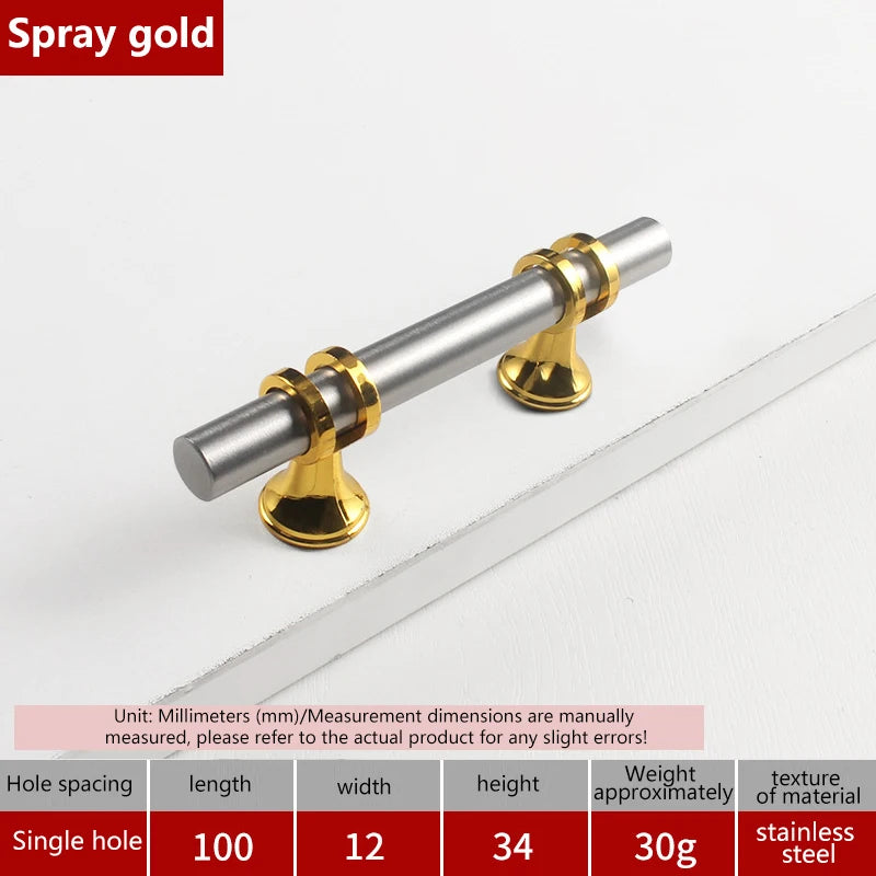 Modern Black Gold Cabinet Handles - Solid Drawer Knobs For Kitchen Furniture With Zinc Alloy Material
