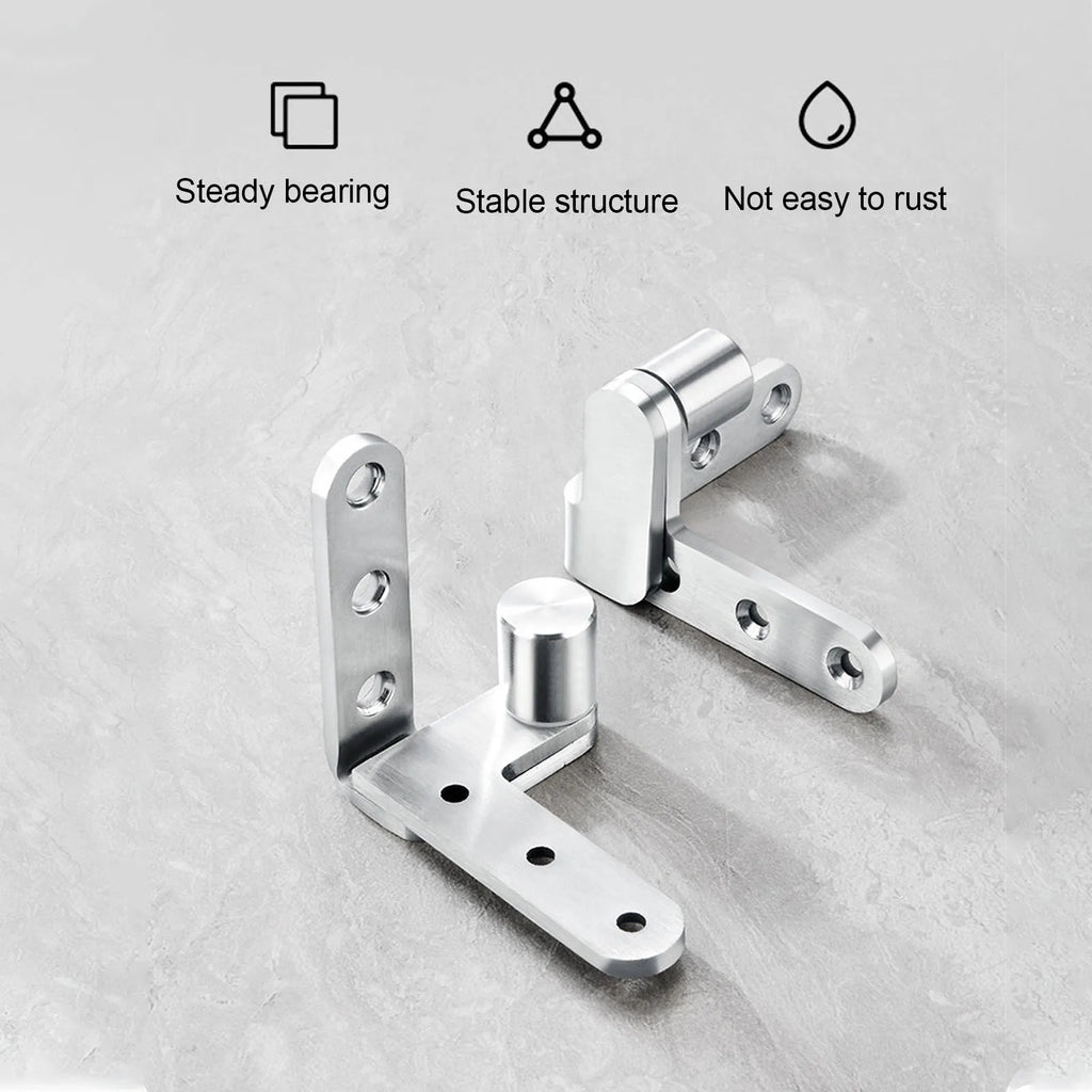 Door Pivot Hinges Heavy Duty Stainless Steel 270 Degree Rotating Inset Hinge Left Right Maximum Load 130lbs Silver Brushed