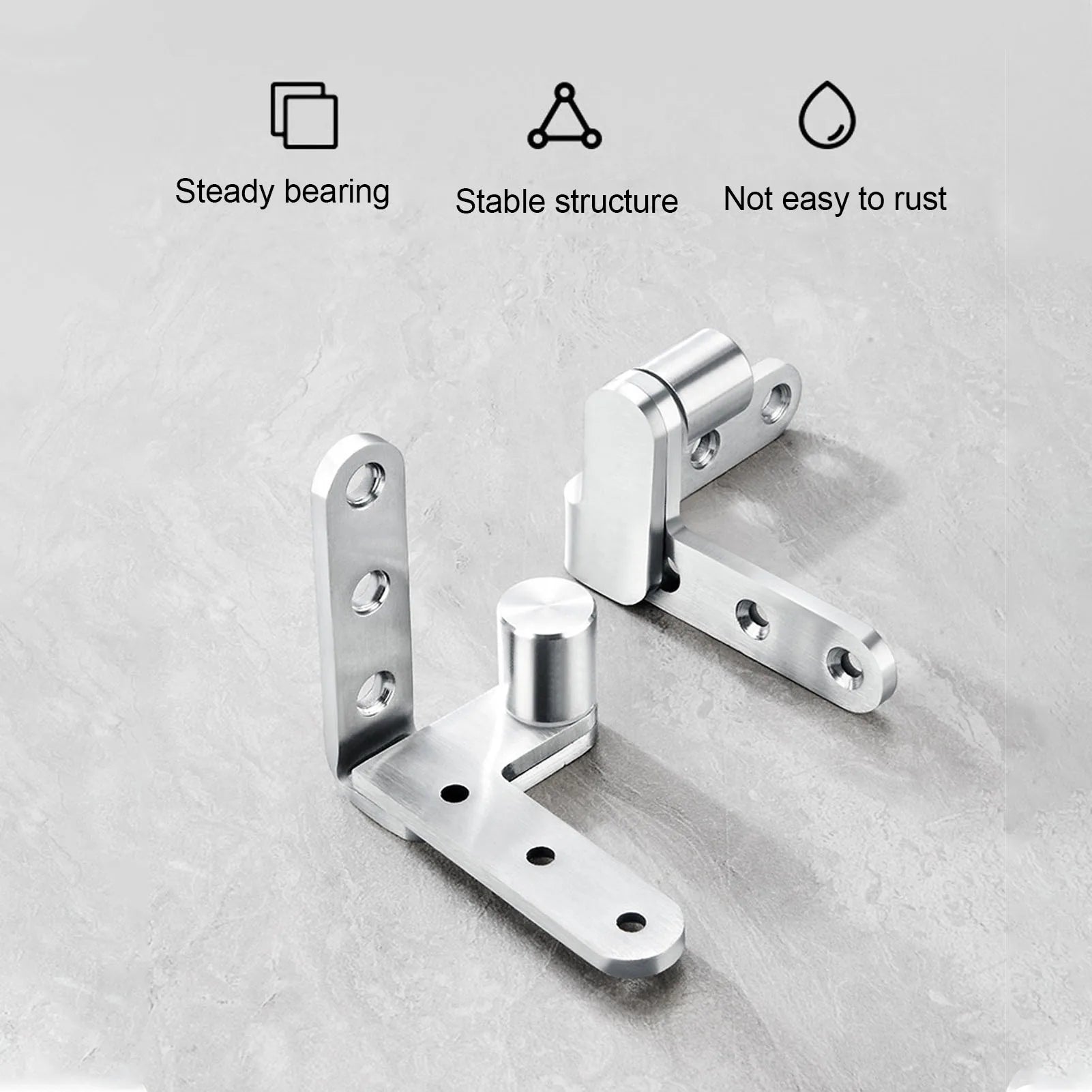 Door Pivot Hinges Heavy Duty Stainless Steel 270 Degree Rotating Inset Hinge Left Right Maximum Load 130lbs Silver Brushed