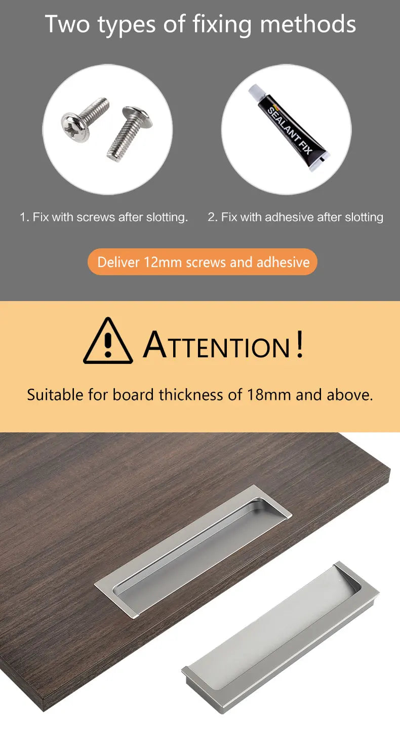 Modern Luxury Furniture  Recessed Cabinet Handles & Flush Drawer Pulls  Aluminum Alloy Slot Design