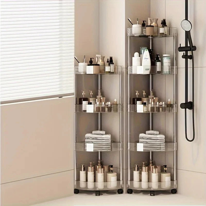 Shelf Trolley Bathroom Organizer Shelves Kitchen Home Large Capacity Storage Rack Acryl Cart Corner Cosmetic Organizer Supplies