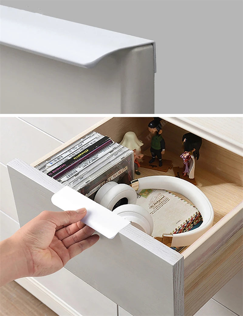 Modern Simple White Long Cabinet Handle Kitchen Cupboard Furniture Length Door Handle  Wardrobe Closet Hardware Drawer Pull Knob