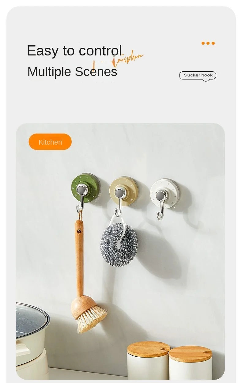 Bathroom Accessories Waterproof Rotating Suction Hooks for Bathroom Kitchen Strong Adhesive Wall Organize