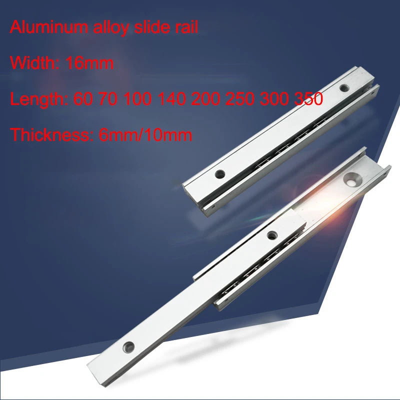 Aluminum alloy slide rail small drawer rail jewelry box electronic and electrical micro slide rail length: 60~350mm