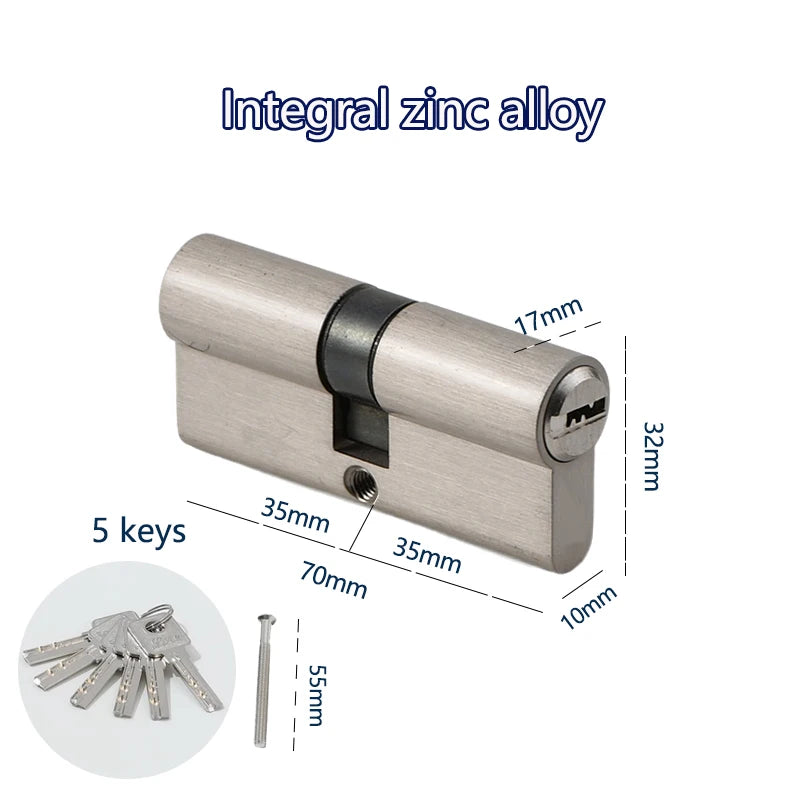 Indoor bedroom doors and windows 60 70 80 mm lock cylinder AB key anti-theft entrance zinc alloy aluminum alloy brass door lock