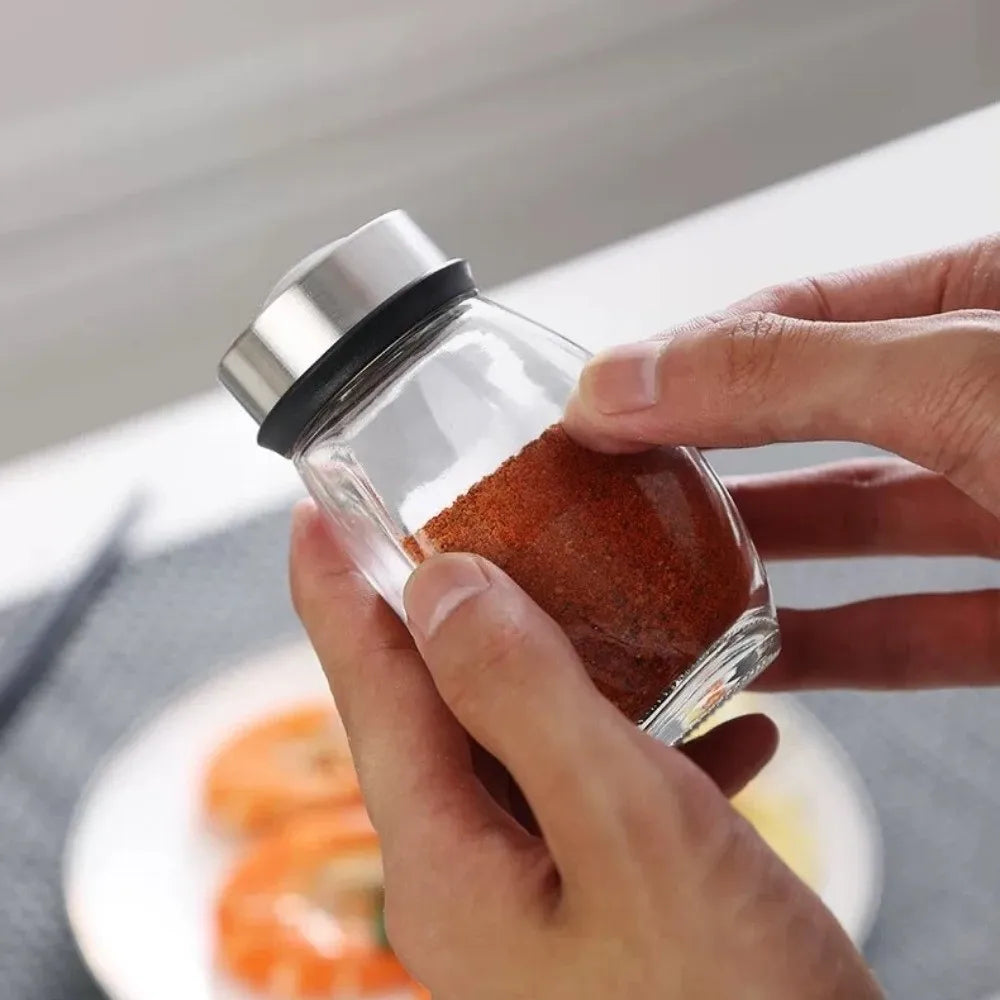 6 Bottles Rotatable Spice Rack Space-Saving Food Grade Seasoning Rack Dust-proof Moisture-proof Condiment Organizer Kitchen Use