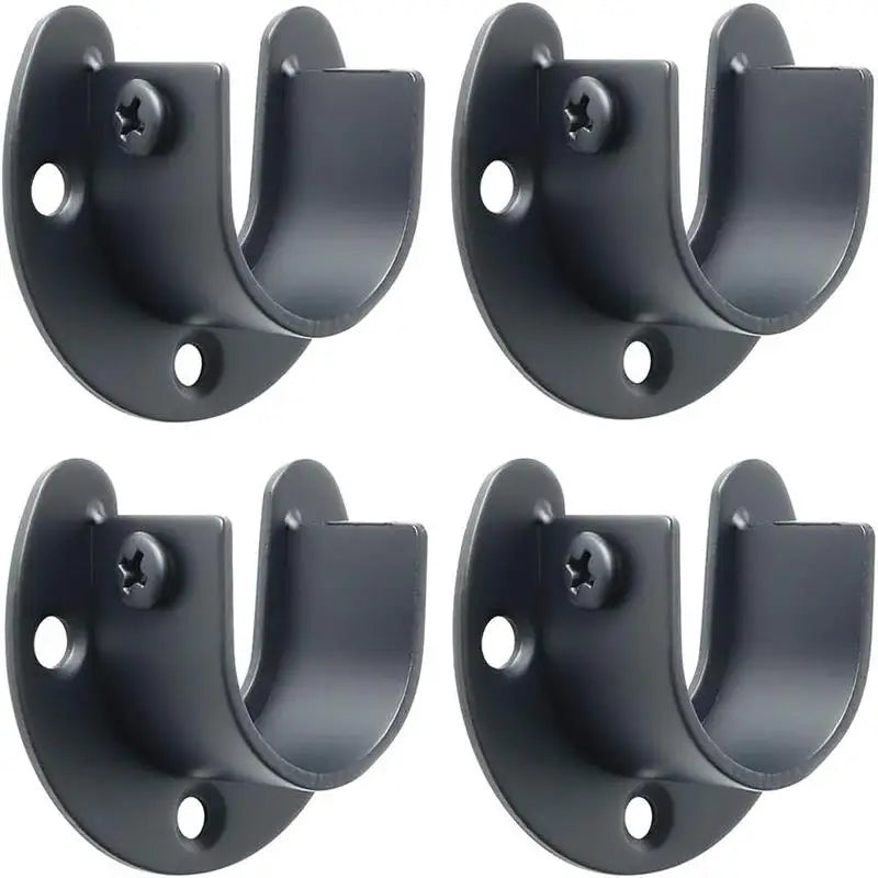 Stainless Steel Flange Seat Wardrobe Hanger Rod Tube Hook Fixed Support Bracket Seat Fixing Hardware Accessories Curtain Rod