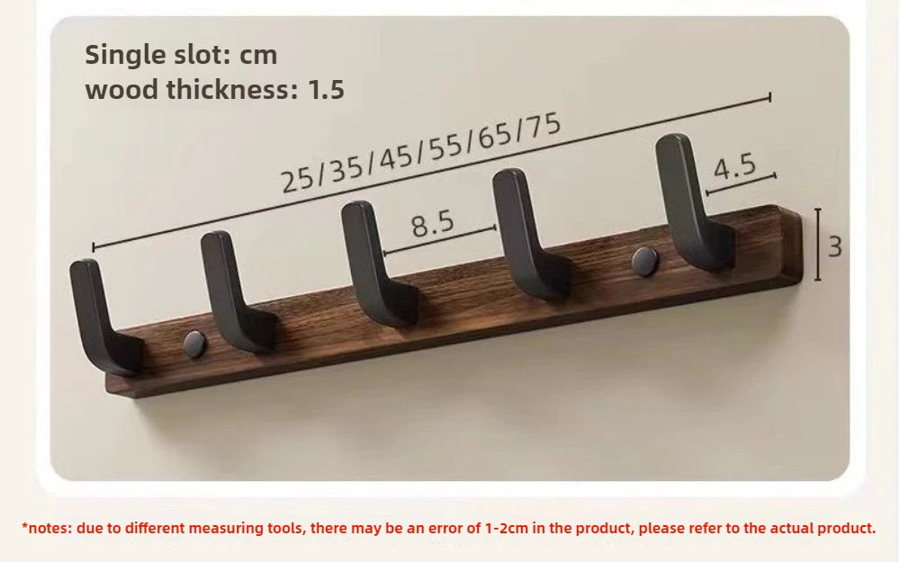 Strong Solid Wood Hook Hanging Clothes Rack Behind The Living Room Door Wall Mount Entrance Hall Towel Hat Hanging Cap Holder
