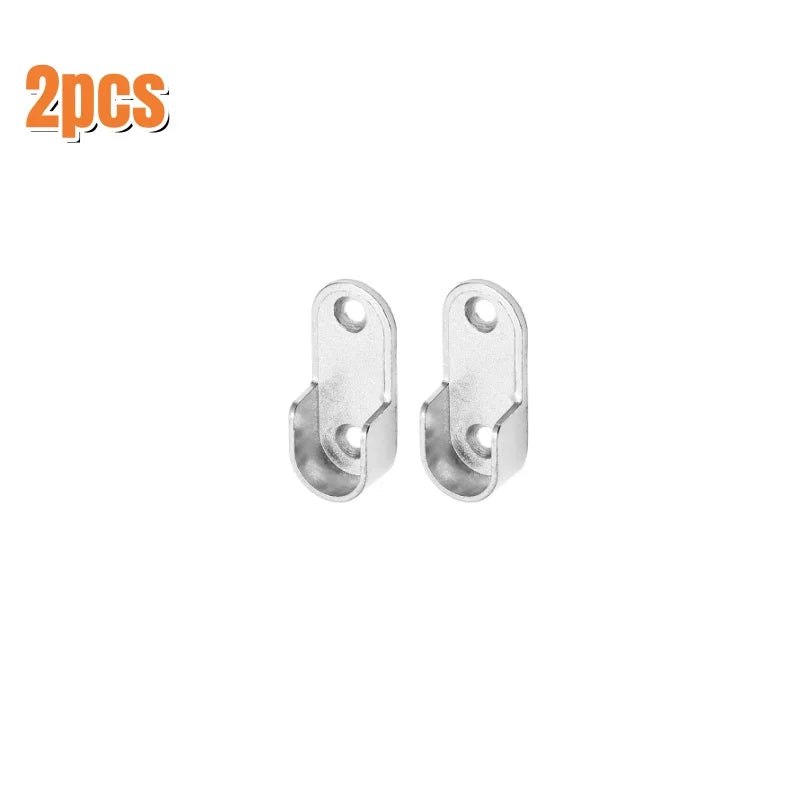 2/6/10pcs Thicken Closet Rod Brackets,Oval Hanging Clothes Rod Holder,Wardrobe Clothes Tube Support,Household Storage Organizer