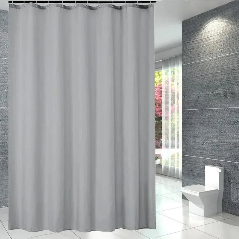 Waterproof Shower Curtain Home Bathroom Curtain Wave Window Tulle with Hooks Heavy S Fold Wavy Shower