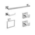 Bathroom Hardware Accessories Set 5-Pieces Bath Towel Bar Set Towel Racks Wall Mounted Stainless Steel for Bathroom Toilet