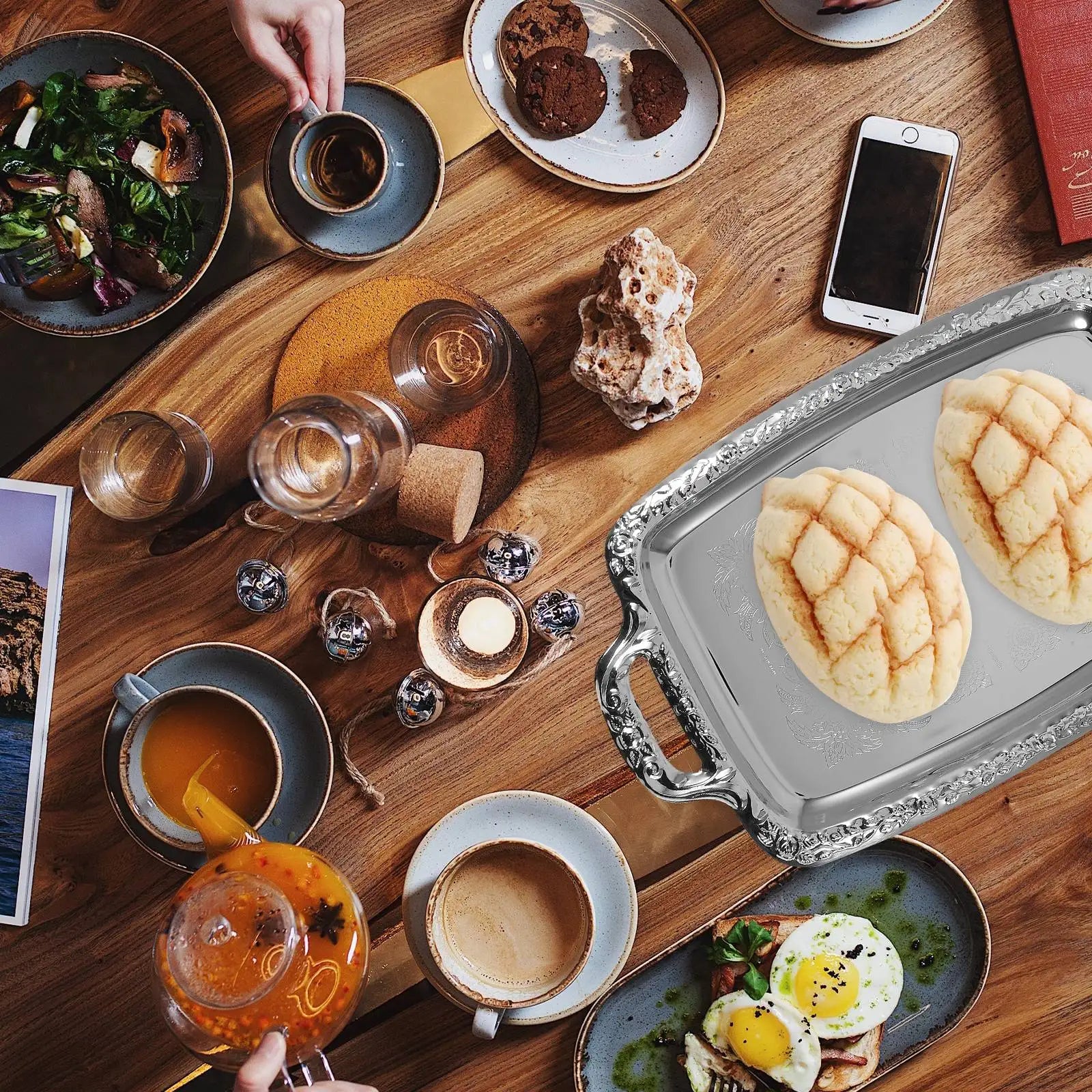 Retro Bread Tray Kitchen Storage Tray Tableware Food Container Dining Room Trays Eco Friendly Serving Plates Safe