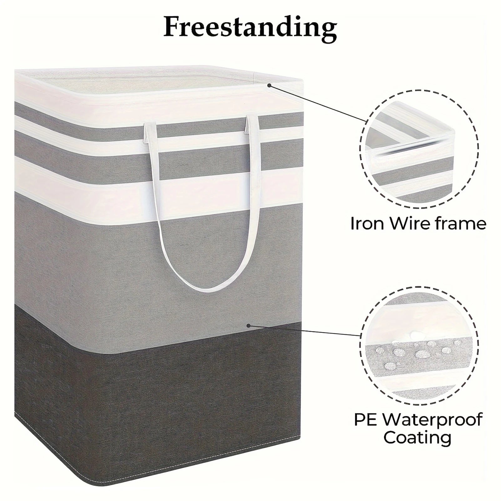 75L Large Laundry bags Baskets with Handles Durable Dirty Clothes Hamper Storage Basket for Home Dorm Hotels Laundry 40*30*60cm