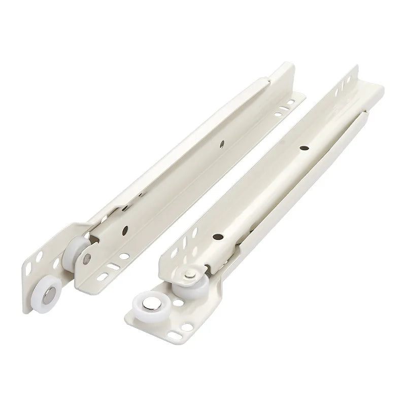 1 Set Heavy-Duty Drawer Track Slides - Dual-Rail Reinforced for Computer/Table/Clothing/Keyboard Drawers (Furniture Hardware)