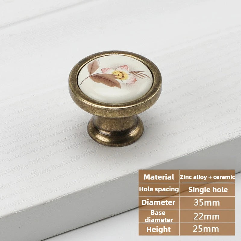 Furniture Cupboard Wardrobe Knobs Dresser Door Decorative Kitchen Vintage Cabinet Knob Ceramic Button Drawers Pull Handle