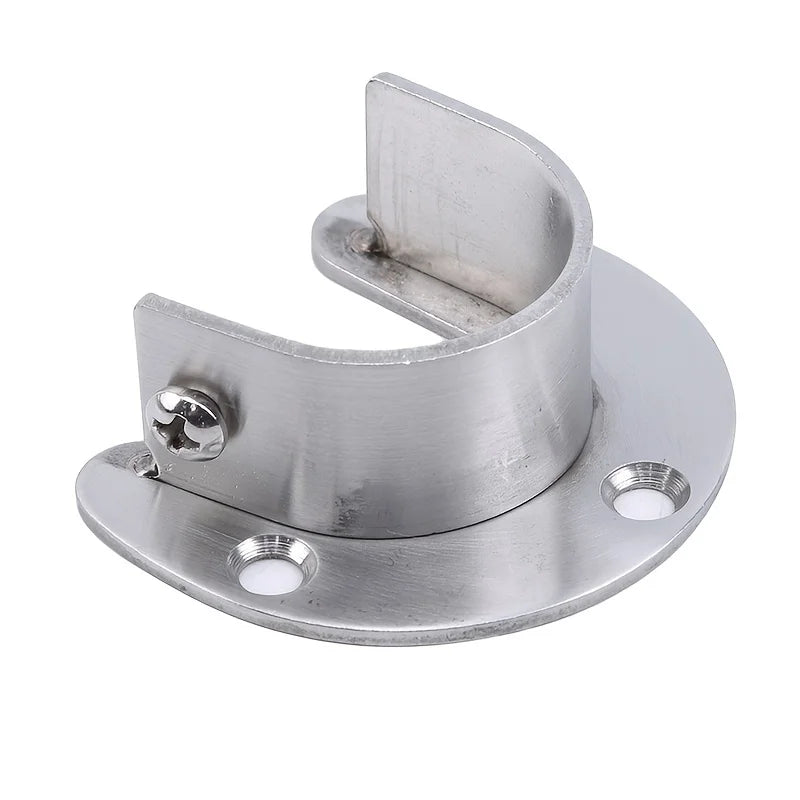 2PCS Stainless Steel Wardrobe Closet Rod Bracket Clothes Seat Curtain Pole Sockets,25Mm Creative Useful