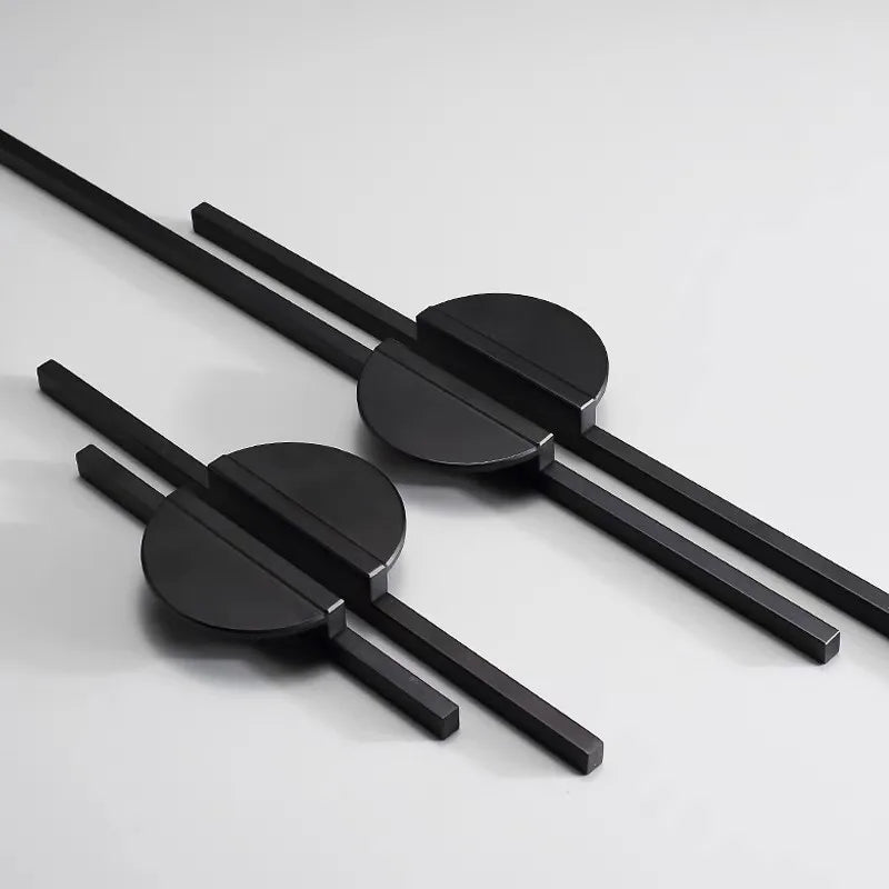 Modern Simple Black Round Counter Cabinet Door Pulls Drawer Knobs Furniture Handles Kitchen Cupboard Door Handles Hardware