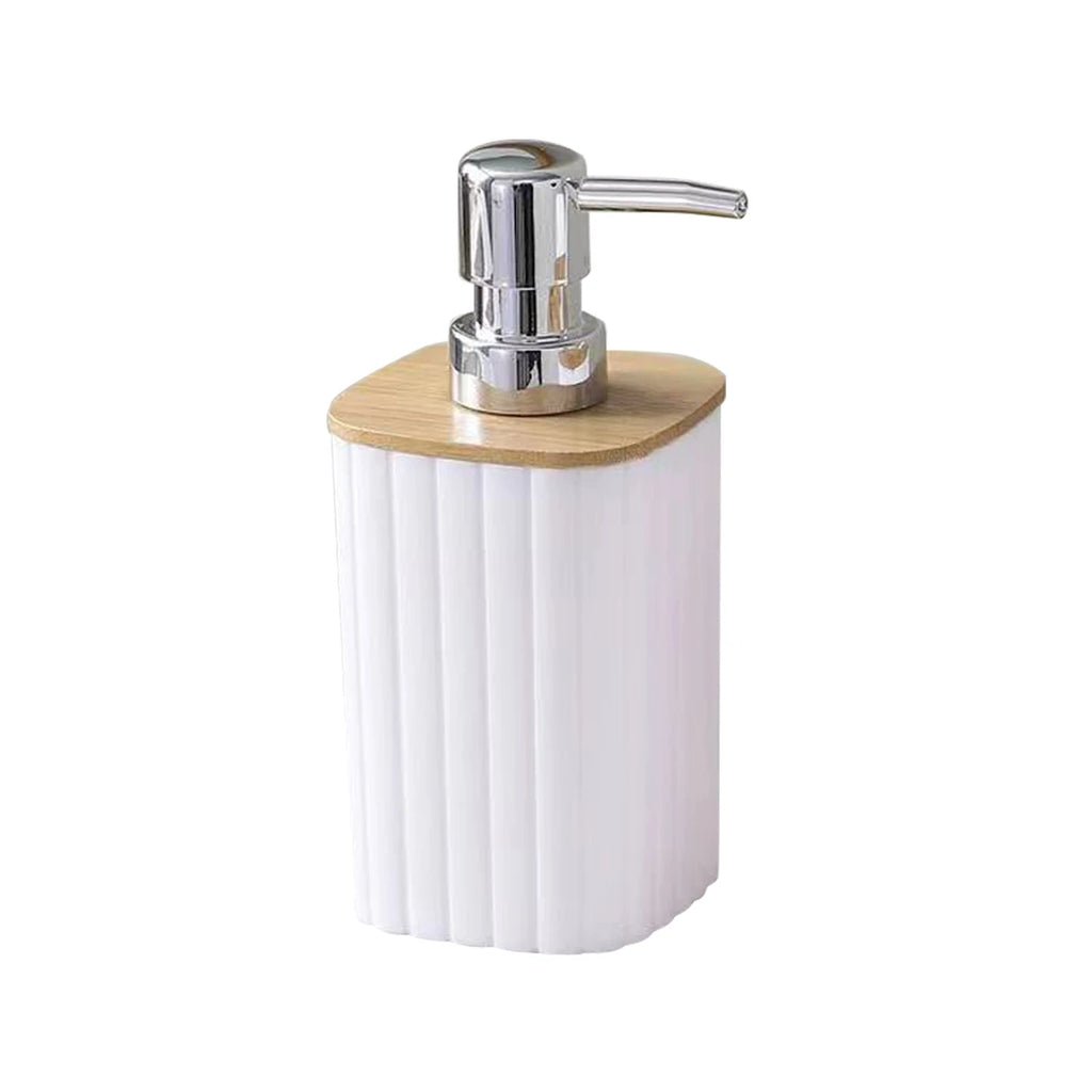 Bathroom Set Soap Dispenser Toothbrush Cup and Bamboo Tray Set Countertop Toiletries Storage Set for Farmhouse Bathroom Decor