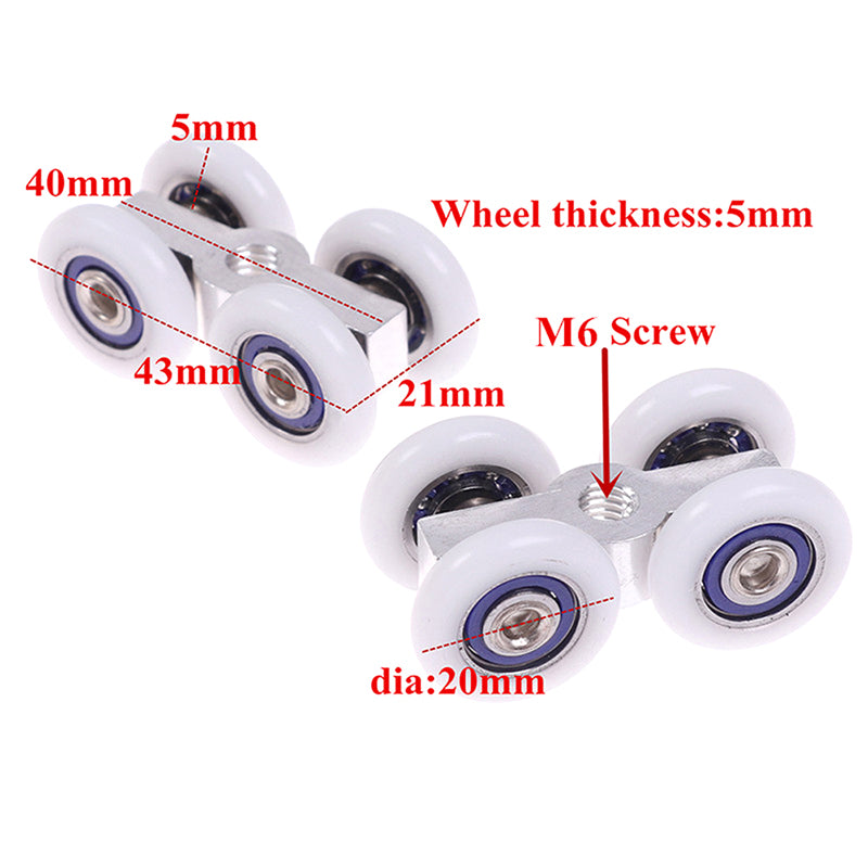 1Pair Sliding Door Rollers 4 Wheels Hanging Home Door Accessories Hardware