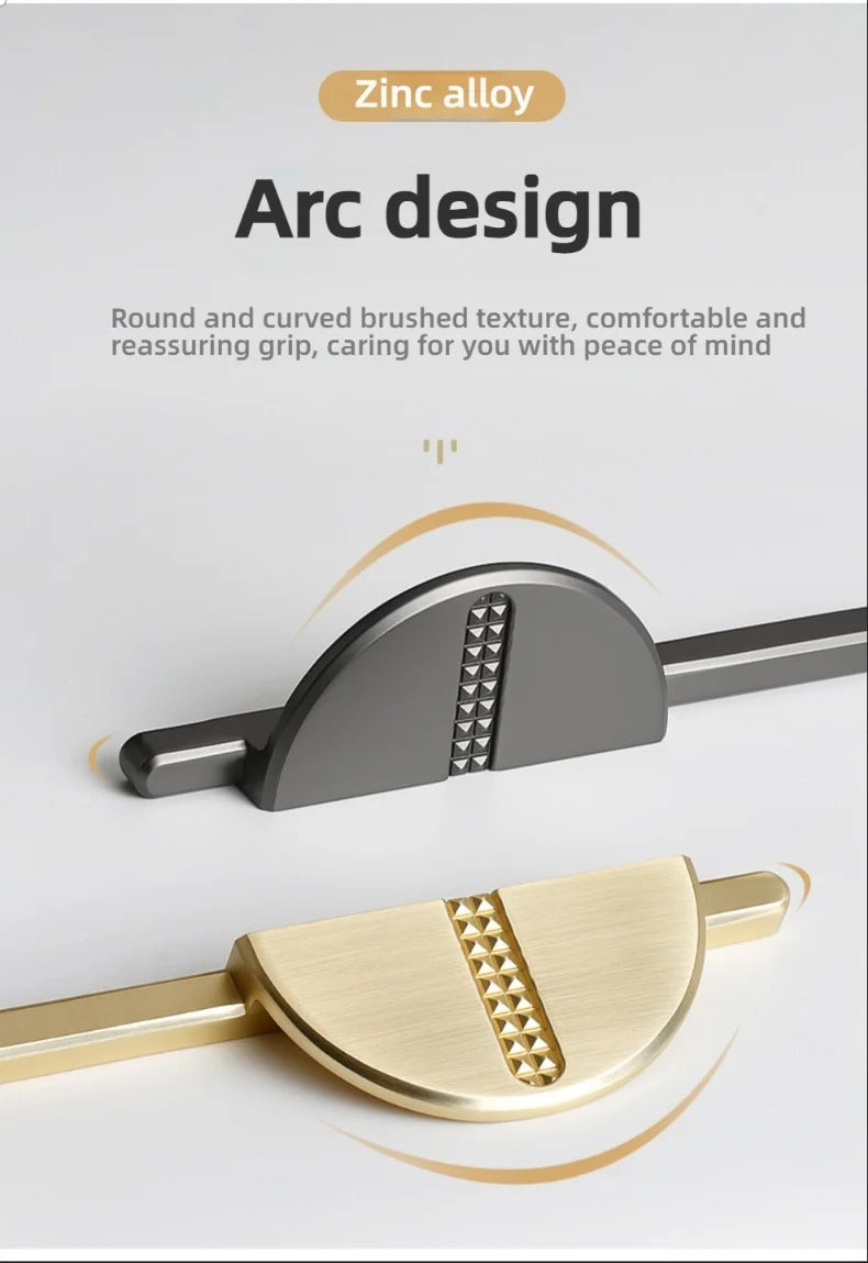 Modern Minimalist Semi-Circular Cabinet Handles - Luxury European Creative Pair Pulls for Wardrobe, Drawers & Furniture Cabinets