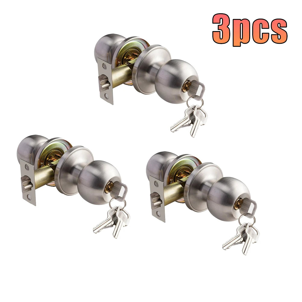 Universal Door Handle Knobs Bathroom Entrance Locks Accessories Bedroom Living Room Lock With Keys Door Lock