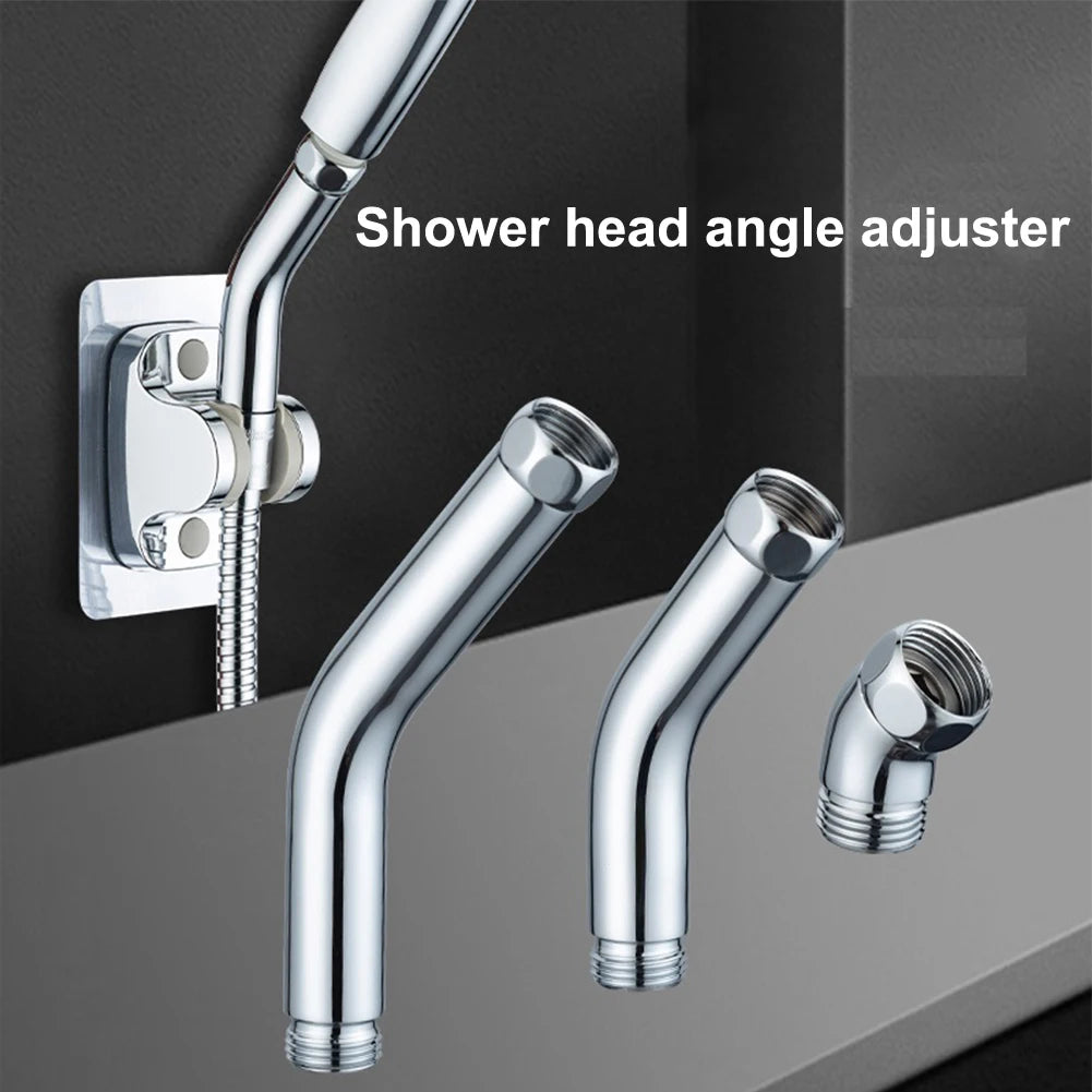 Bathroom Upgrade Chrome Hand Shower Connector Easy Install Shower Head Connector Stainless Steel Hassle-Free Setup