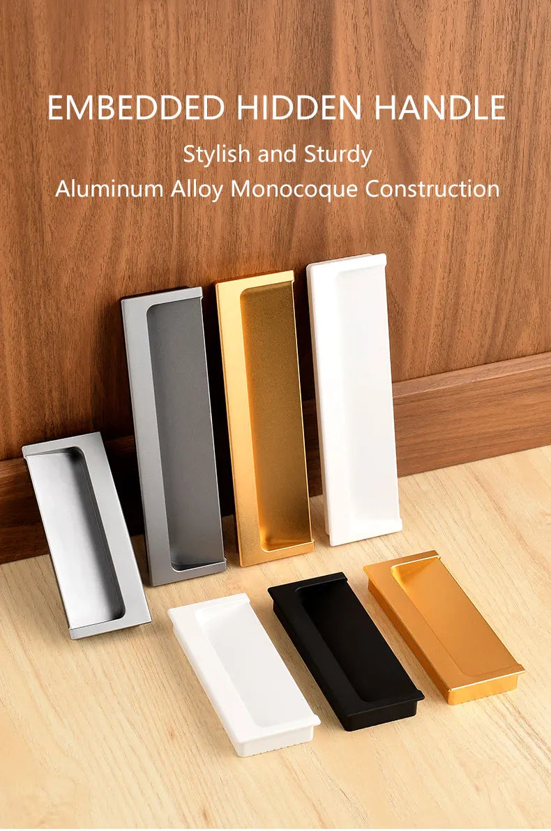 Modern Luxury Furniture  Recessed Cabinet Handles & Flush Drawer Pulls  Aluminum Alloy Slot Design