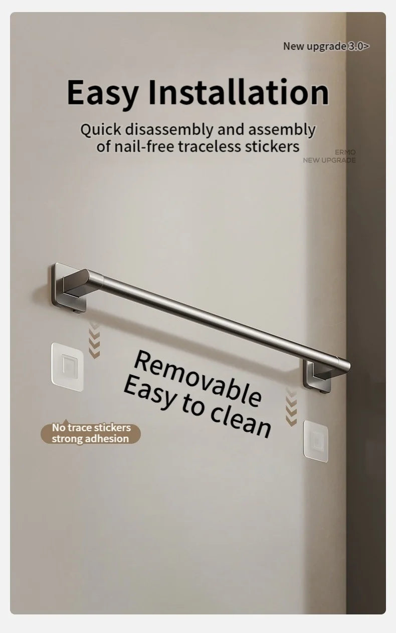 No Need To Drill Walls For Installation Bathroom Towel Bar/Hook/Towel Rack/Kitchen Rag Rack Bathroom Accessories