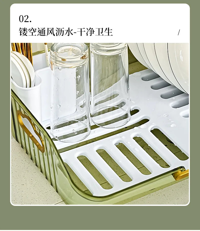 Kitchen Plate Pan Dish Drying Rack Sink Dish Drainer Detachable Rack Organizer Holder for Kitchen Countertop Utensil Holder