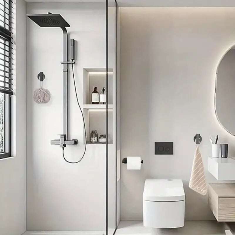 3Pcs Bathroom Hardware Set Stainless Steel Bathroom Accessories Set Includes Towel Holder And Toilet Paper Holder-Saving Design