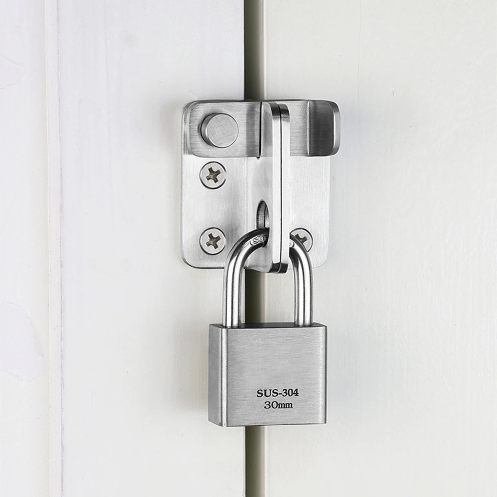 Door Bolts Buckles with Screw Stainless Steel Latch Hasp Door Locks Security Door Locks for Bedroom Drawer Window