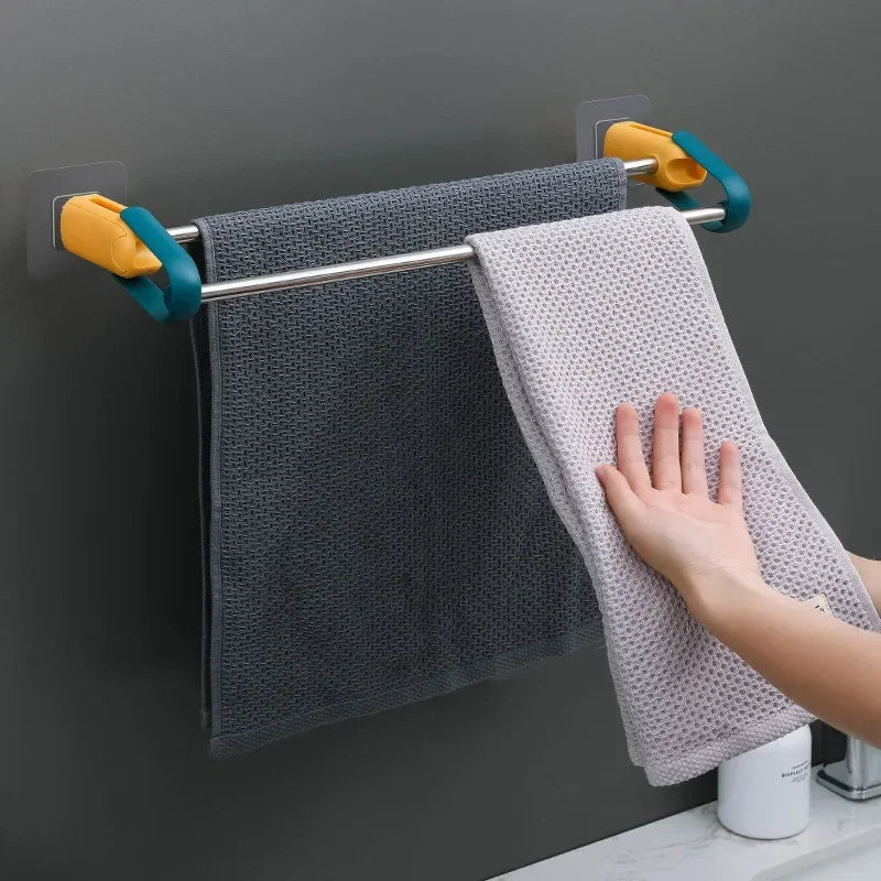 Wall-Mounted Bathroom Hook, Toilet Perforated Towel Storage Rack, Bathroom Towel Storage Rack, Kitchen Wipes Hanging Gadgets