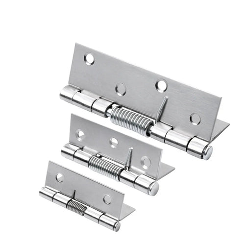 2pcs Self Closing Spring Door Hinge Stainless Steel Hinge For Cabinets Door Closer Automatic Rebound Hinge Furniture Hardware