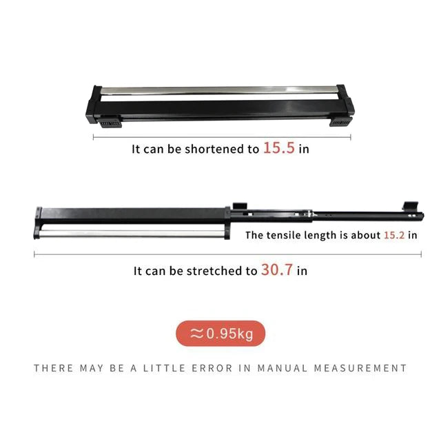 Pull-Out Closet Valet Rod Adjustable Wardrobe Clothing Rail Heavy Duty Top Mount Wardrobe Hanger Rack Bar Ball Bearing Slide