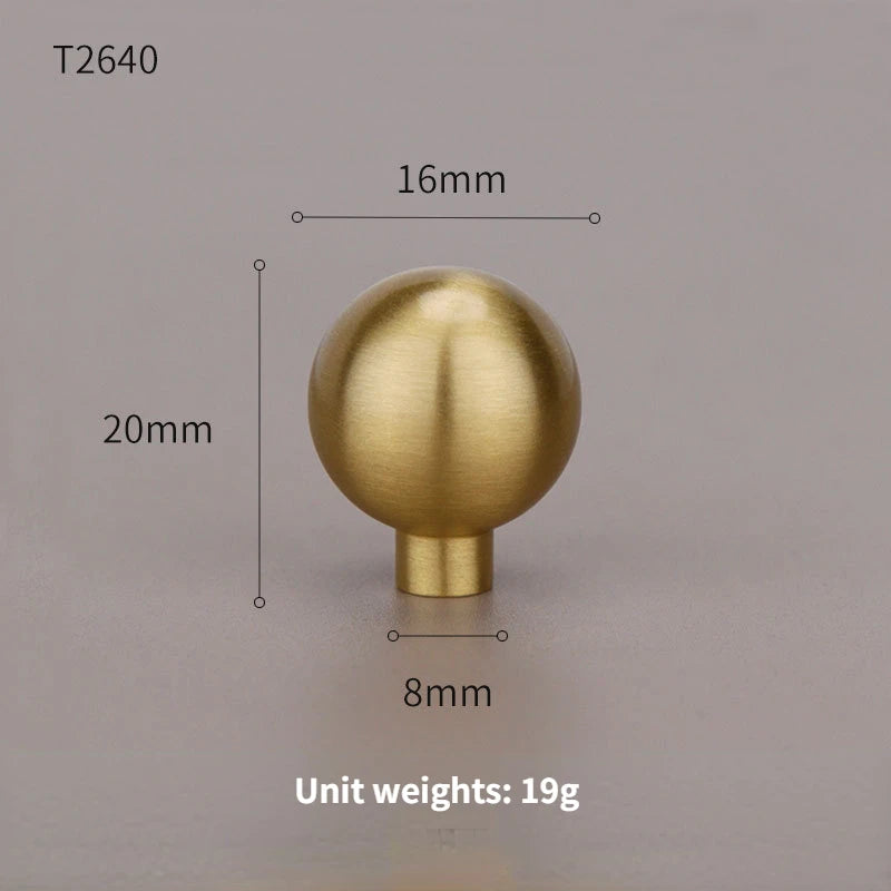 Home Wardrobe Door Pull Round Solid Brass Pulls Antique Cabinet Drawer Small Handles Modern Furniture Handles Single Hole Knobs