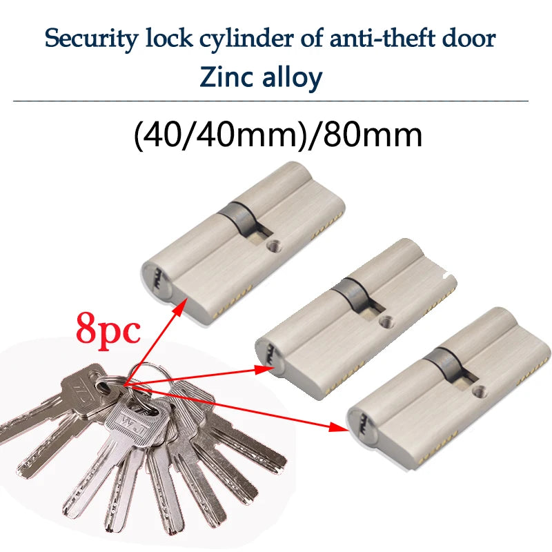 lock cylinder door with master key Indoor entrance door lock 60mm 70mm 80mm Eccentric lock cylinder same key Customize